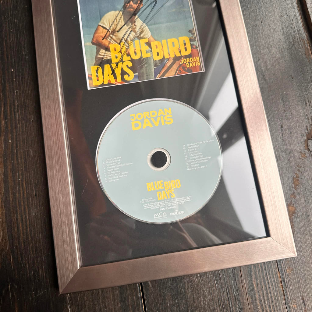 FRAMED Signed CD - Jordan Davis | Blue Bird Days