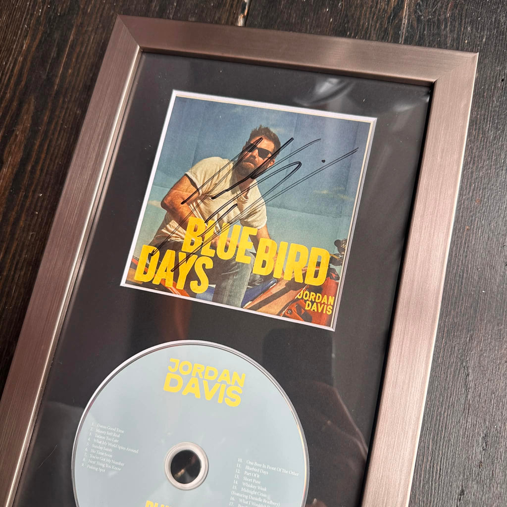 FRAMED Signed CD - Jordan Davis | Blue Bird Days
