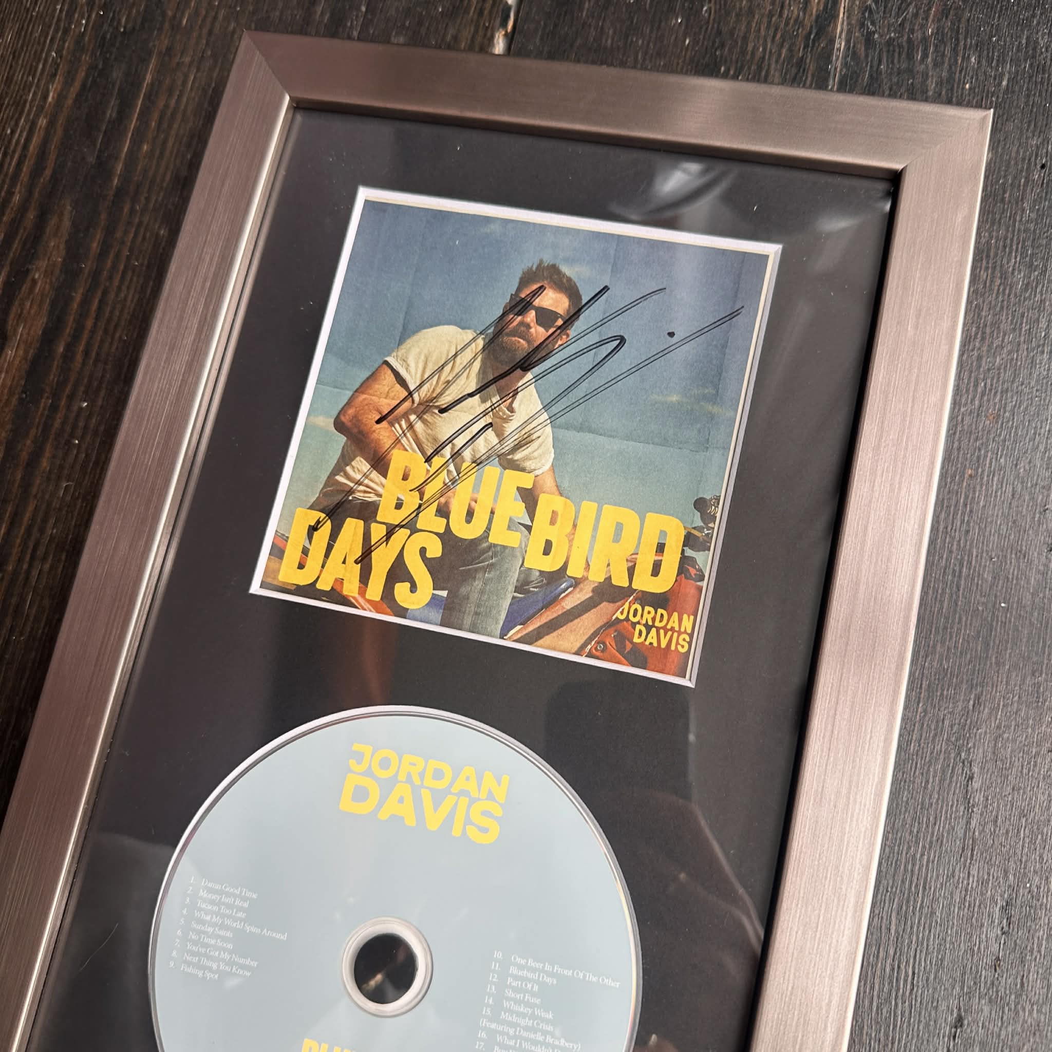 FRAMED Signed CD - Jordan Davis | Blue Bird Days